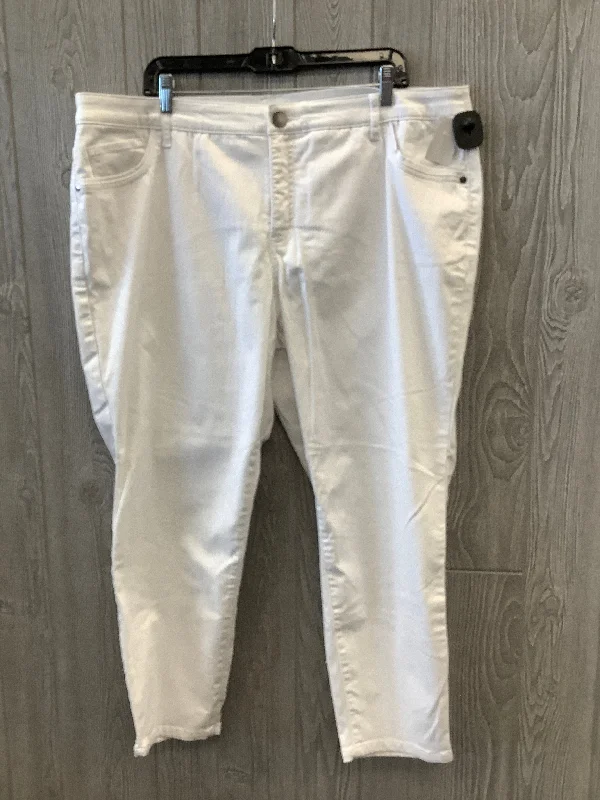 women's denim jeans with sequinsWhite Denim Jeans Cropped Cj Banks, Size 20w