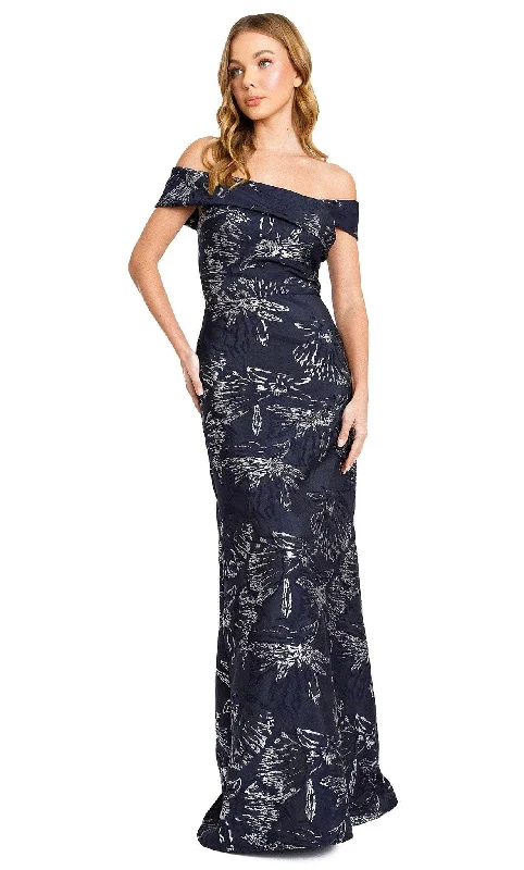 Wrap DressNicole Bakti 7176 - Pleated Off-Shoulder Evening Dress