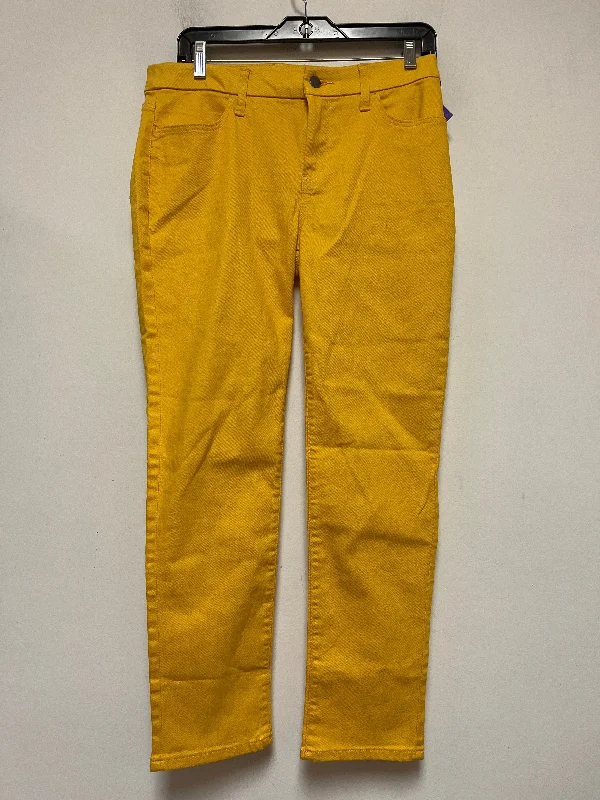 women's denim jeans with button-fly closureYellow Jeans Skinny Chicos, Size 4