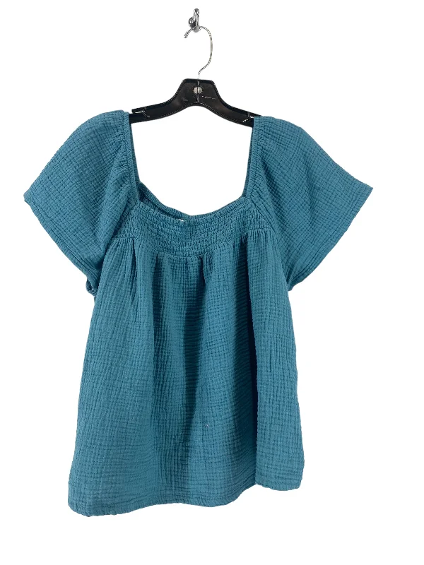 women's tops for those who love bold and vibrant colorsTeal Top Short Sleeve Joyspun, Size L