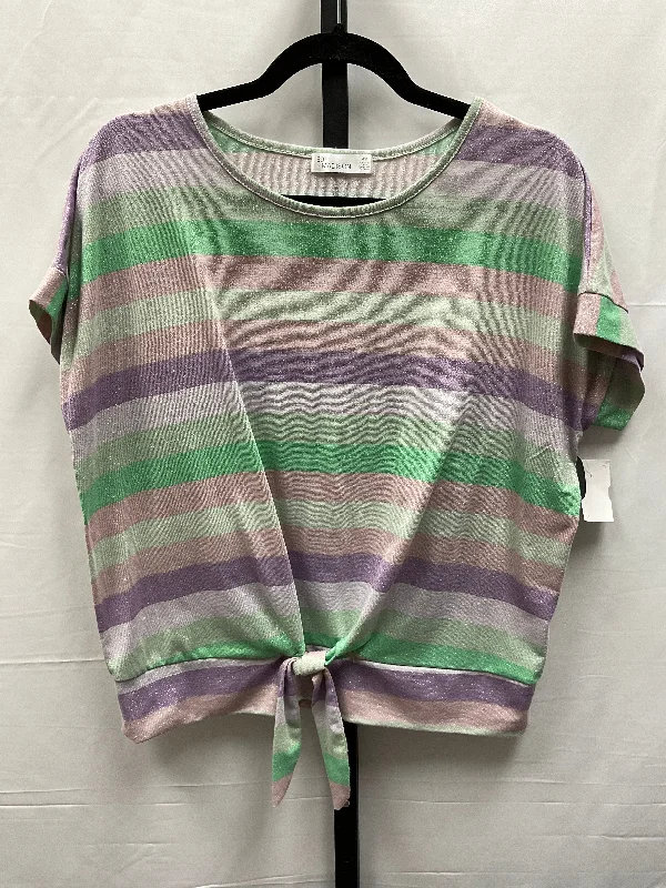 women's tops with cold-shoulder cutsStriped Pattern Top Short Sleeve 89th And Madison, Size M