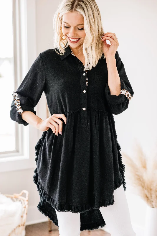 women's tops made from cottonHave Your Attention Black Tunic