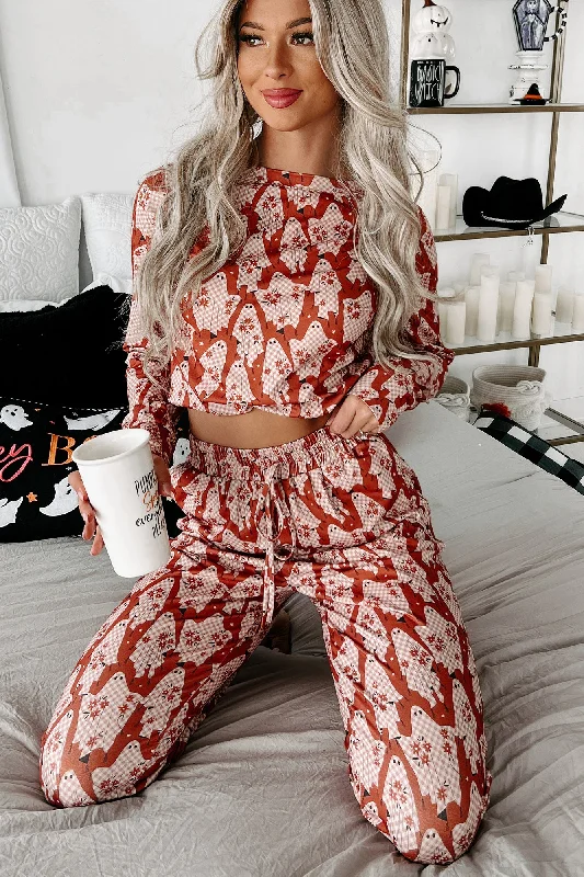 women's tops for creating capsule wardrobesSleep Tight Two-Piece Printed Pajama Set (Plaid Ghost)