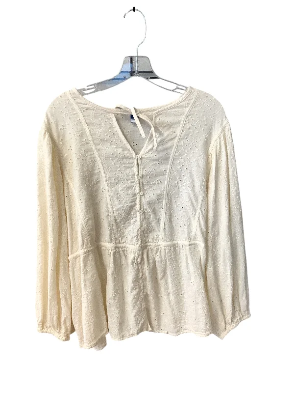 off-the-shoulder women's topsTop Long Sleeve By Old Navy In Cream, Size: 26