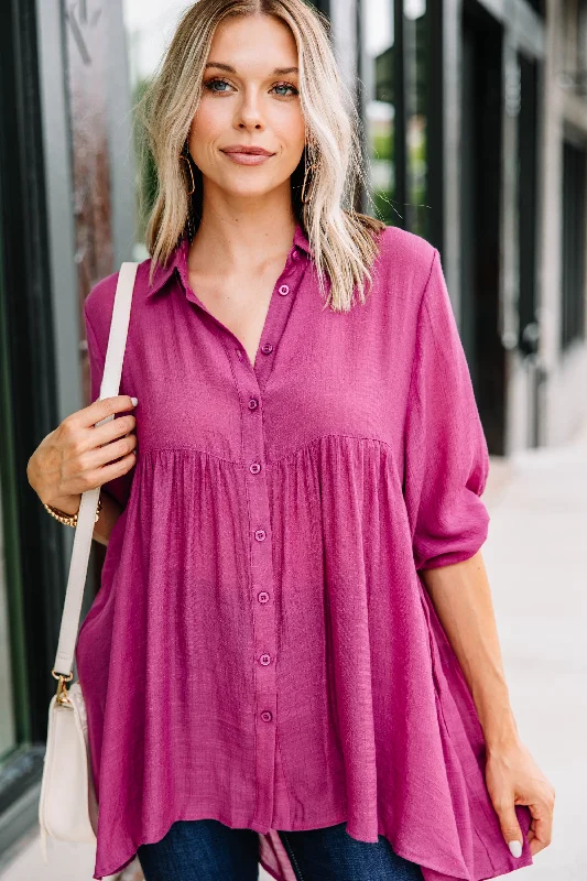 women's tops for those who want to make a bold fashion statement with their choice of topsTake Me There Plum Purple Tunic