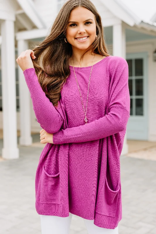 women's tops for those who value both quality and affordabilityLoving My Life Magenta Purple Pocket Tunic