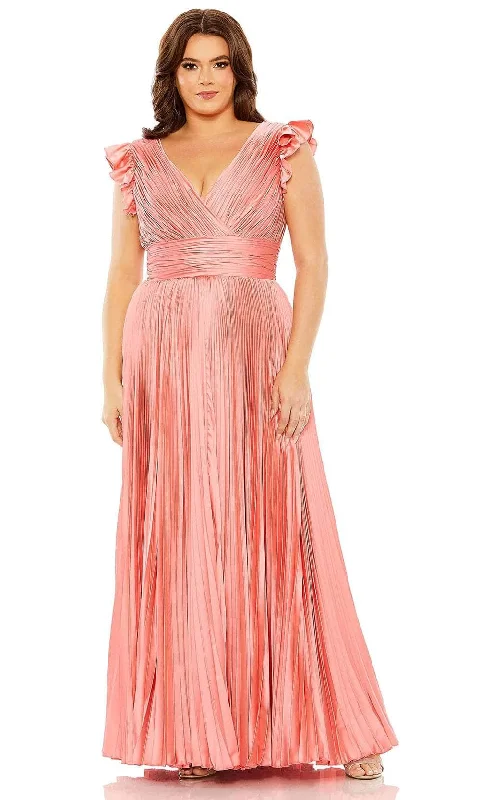 Casual Chic DressMac Duggal 77006 - Pleated V-Neck Evening Dress