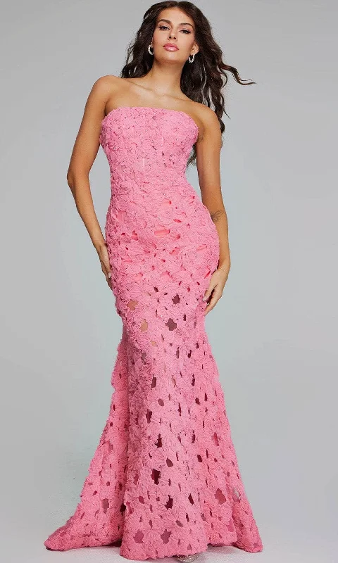 High-Low DressJovani 40744 - Strapless Lace Evening Gown