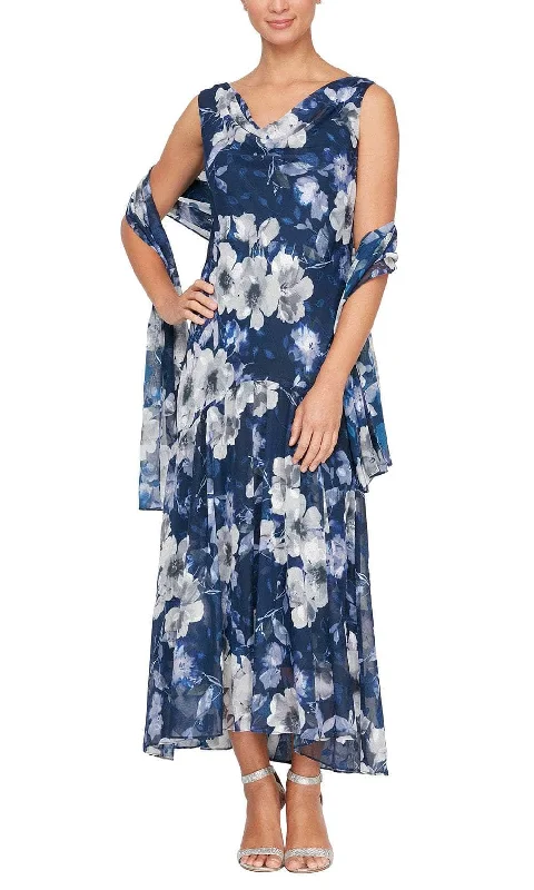 Designer DressAlex Evenings 8175903 - Floral A-LIne Formal Dress