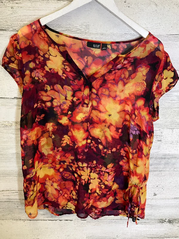 women's tops for those who love to shop for unique findsOrange Top Short Sleeve Ana, Size L