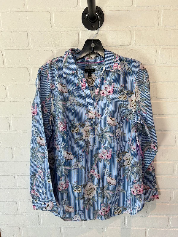 women's tops for those who want to add a touch of elegance and sophistication to their everyday wearTop Long Sleeve By Talbots In Blue & Pink, Size: M