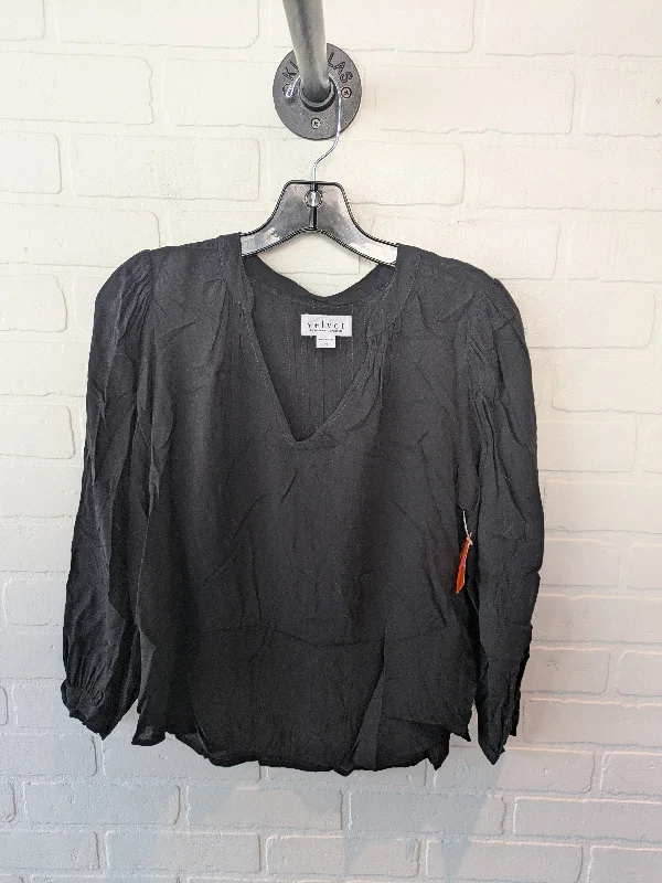 women's tops for those who love to experiment with fashionTop Long Sleeve By Velvet In Black, Size: Xs