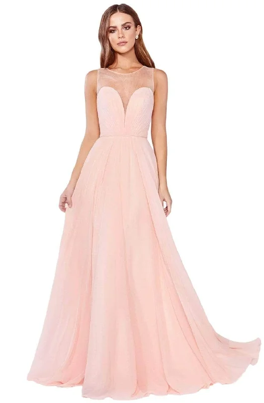 Knit DressLadivine CJ251 - Sleeveless Chiffon Evening Gown