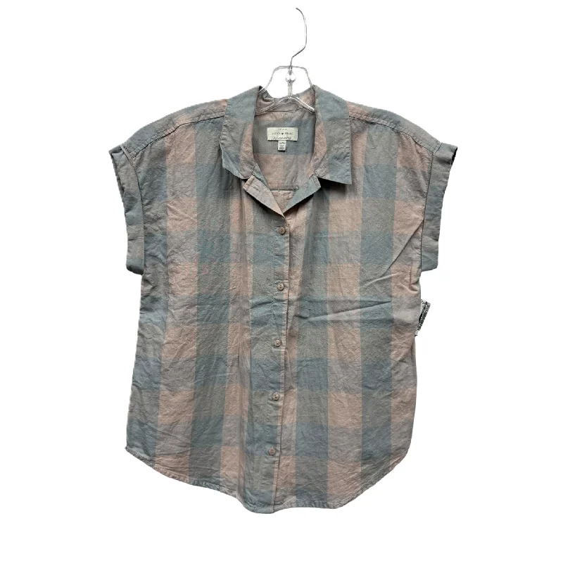 women's tops for evening soireesTan Top Short Sleeve By Lucky Brand, Size: M