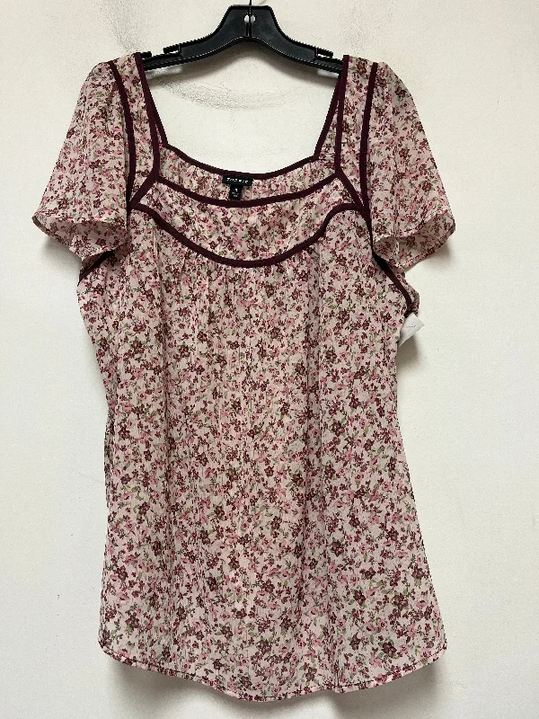 women's tops in solid colorsFloral Print Top Short Sleeve Torrid, Size L