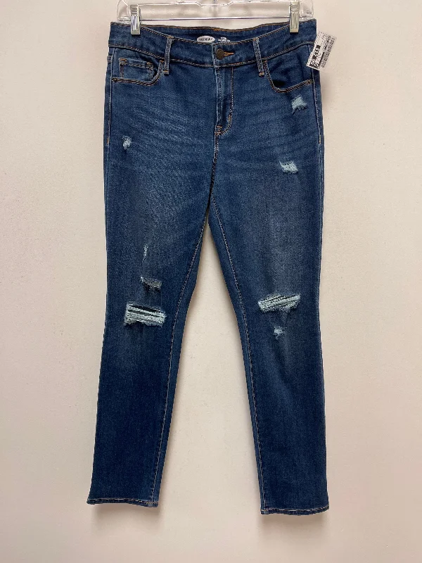 women's denim jeans with zipper-fly closureBlue Denim Jeans Skinny Old Navy, Size 6