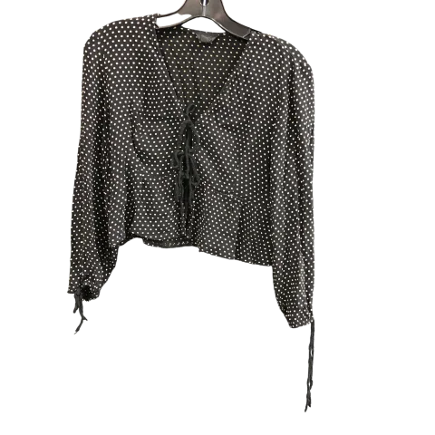 women's tops with sequin embellishmentsTop Long Sleeve By Topshop In Polkadot Pattern, Size: M