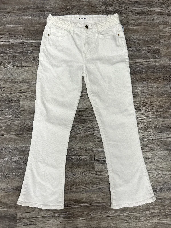 women's denim jeans with belt loopsWhite Jeans Designer Frame, Size 0