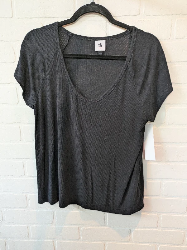 women's tops for those who love bold and vibrant colorsBlack Top Short Sleeve Basic Cabi, Size S