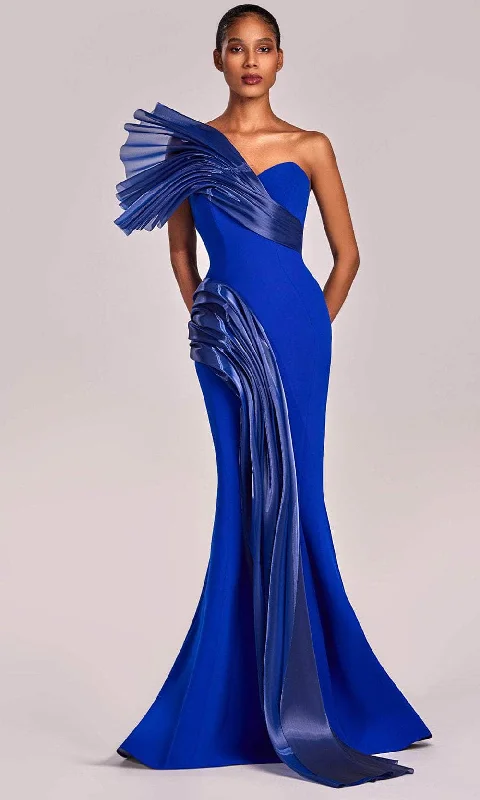 Nursing DressMNM Couture G1808 - One Shoulder Draped Evening Gown