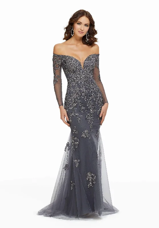 women's everyday dressesMGNY By Mori Lee 72015 - Metallic Lace Evening Dress