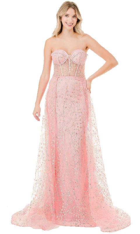 Laced DressAspeed Design L2863W - Strapless Overskirt Evening Gown