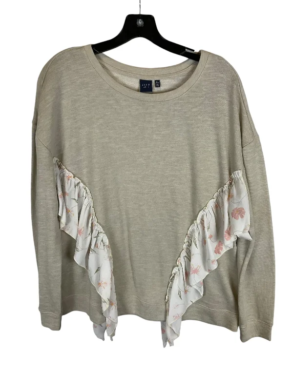 women's tops for those who love to experiment with fashionTop Long Sleeve By Kaari Blue In Cream, Size: Xl