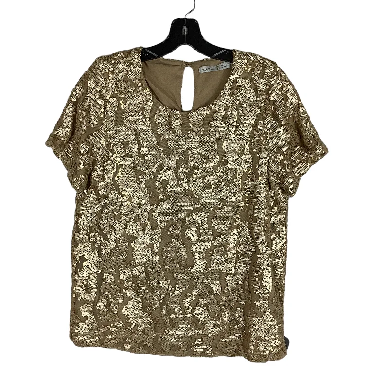 women's tops for those who want to show off their figure in a flattering wayGold Top Short Sleeve Cmc, Size M