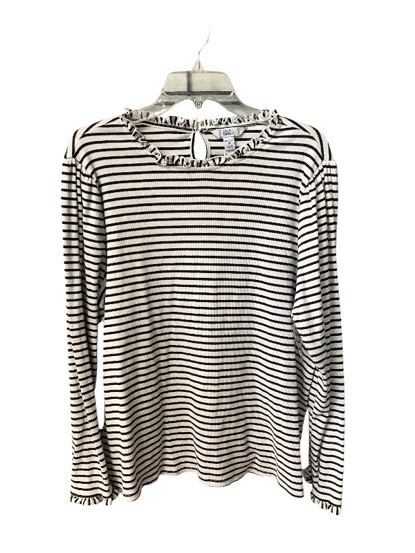 plus-size women's topsTop Long Sleeve By Croft And Barrow In Striped Pattern, Size: 2x