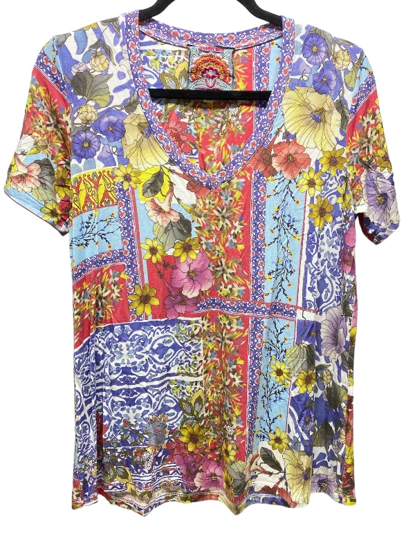 women's tops for those who want to stay updated with the latest fashion trendsMulti-colored Top Short Sleeve Designer Johnny Was, Size Xs