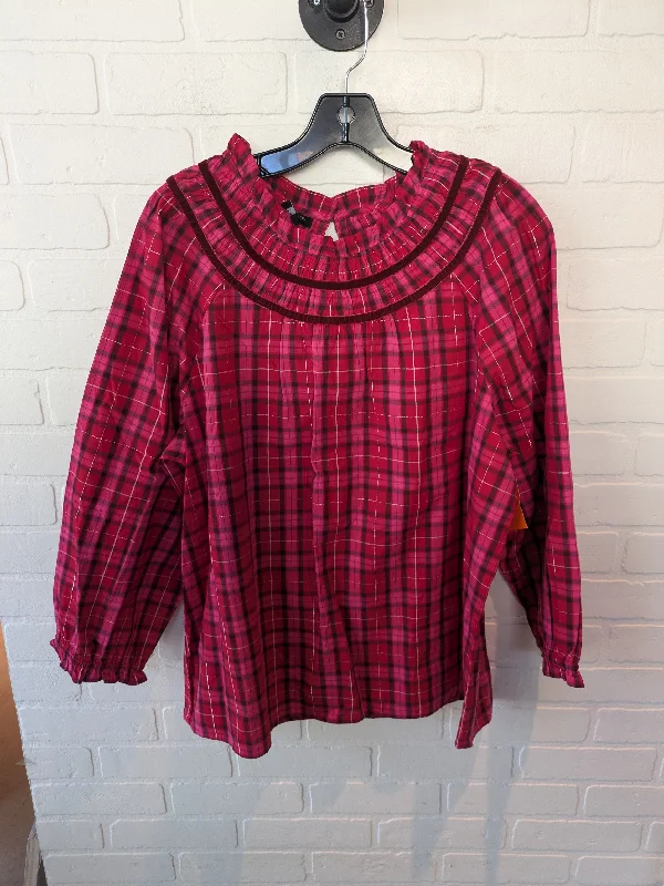 women's tops for vintage fashion enthusiastsTop Long Sleeve By Talbots In Pink & Red, Size: Xl