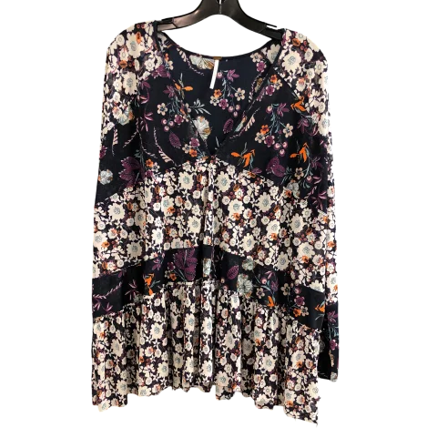 lace women's topsTop Long Sleeve By Free People In Floral Print, Size: S