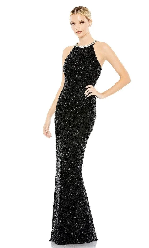 Long-Sleeve DressMac Duggal 93742 - Beaded Evening Gown