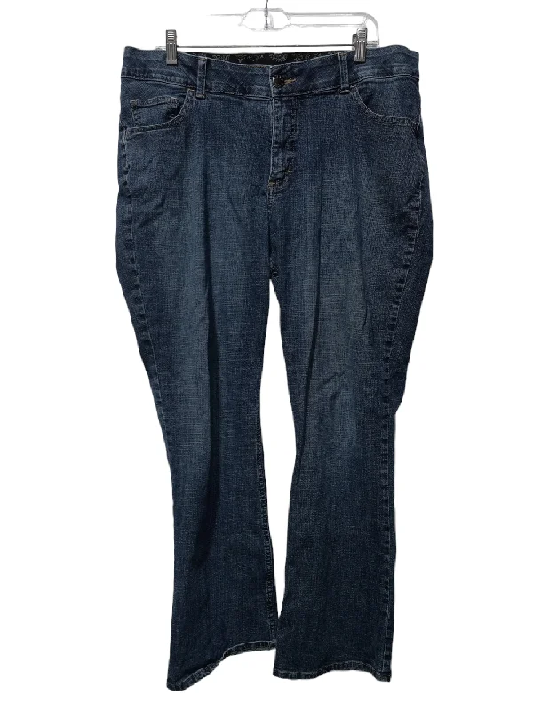 women's denim jeans for a timeless classic lookBlue Denim Jeans Boot Cut Riders, Size 18