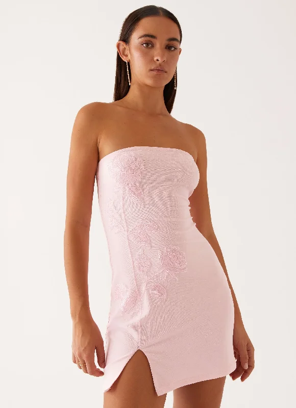 women's lightweight dressesEnora Beaded Mini Dress - Baby Pink