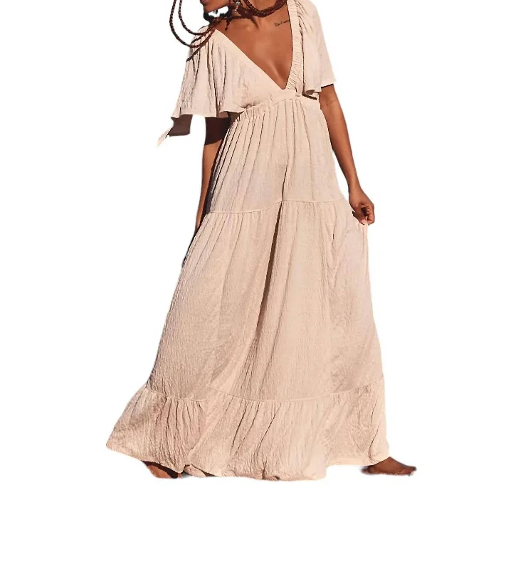 women's one-shoulder dressesLa La Maxi Dress In Salt