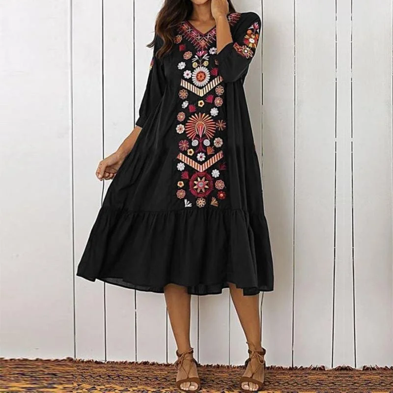 women's lightweight dressesDaisy Bohemian Floral Midi Dress