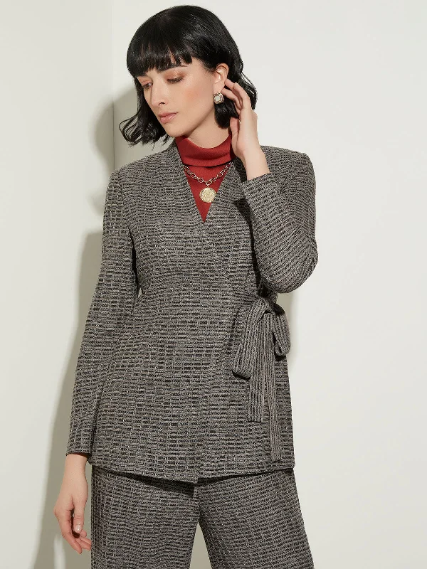 women's bomber jackets and coatsTailored Fit Tweed Side Tie Knit Blazer