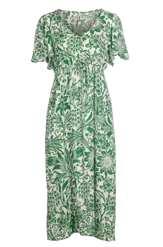 women's ethical fashion dressesPrinted Maxi Dress | GREEN GARDEN | 3358A1