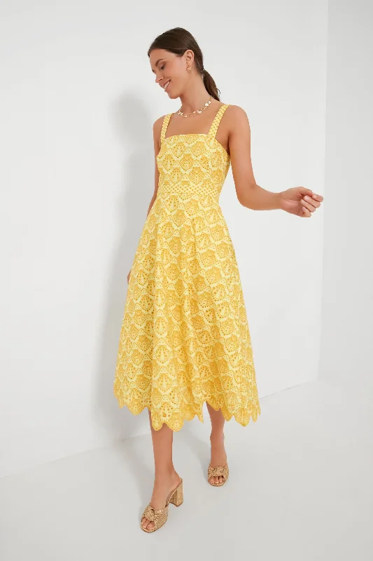 women's affordable dressesLemonade Yellow Aubrey Midi Dress