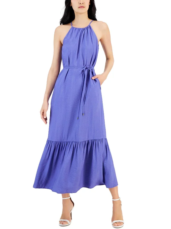 women's lace-up dressesWomens Tiered Long Maxi Dress