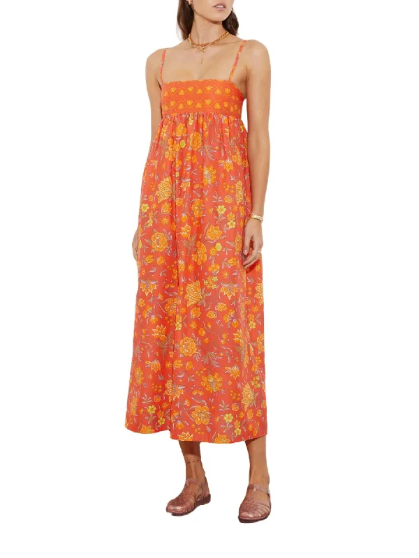 women's travel dressesAlvita Strappy Bodice Maxi Dress In Melon