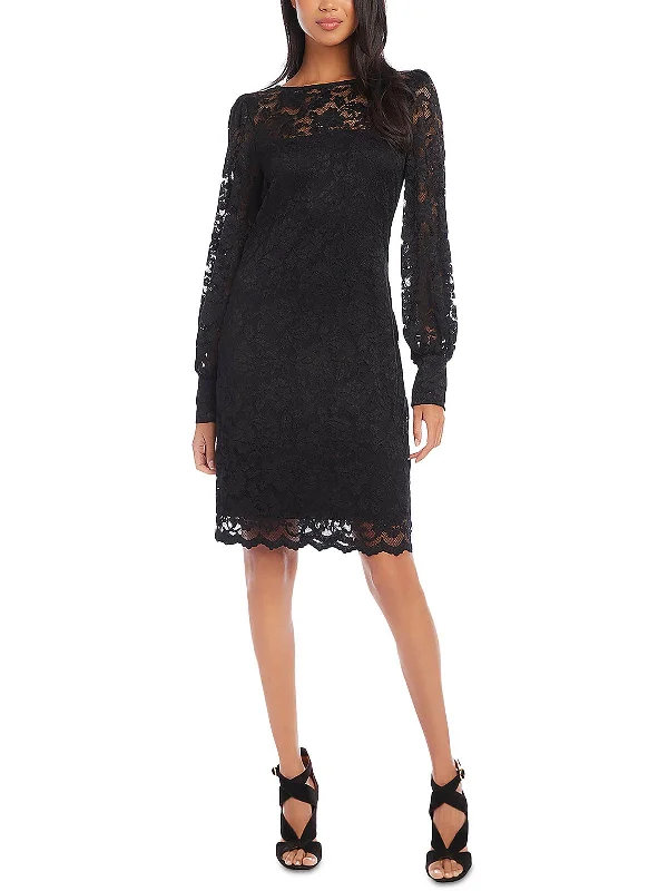 women's flutter-sleeved dressesAll That Shines Womens Lace Mini Sheath Dress