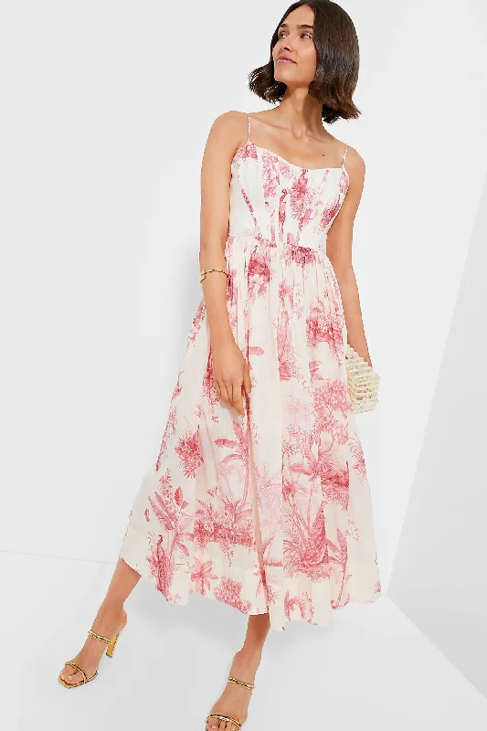 Embellished DressPink Palm Waverly Corset Midi Dress