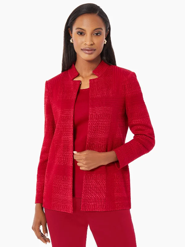 women's coats with cinched waistsHeritage Fit Multi-Directional Pattern Knit Jacket