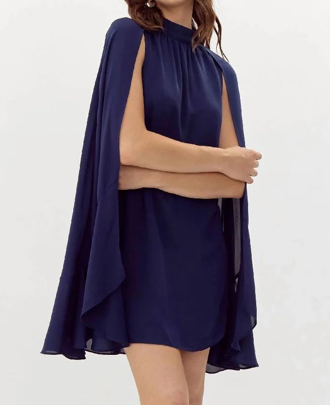 women's stylish dressesImogen Chiffon Mini Dress In Navy