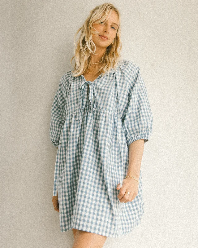 Retro DressFlorence Mini Dress | Blue Gingham