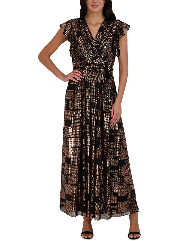 women's sheath dressesWomens Metallic Long Maxi Dress