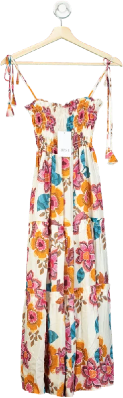 Embellished DressMISA Multicoloured Floral Print Maxi Dress UK XS