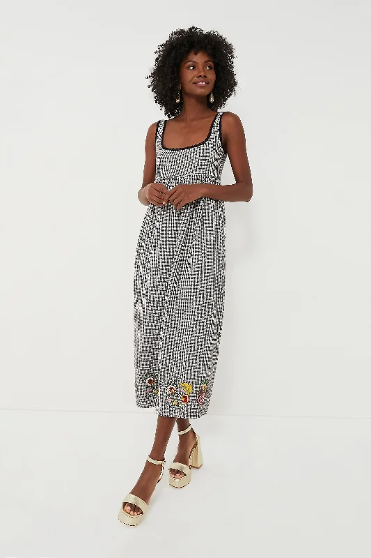 Tulle DressHoundstooth Emily Embroidered Midi Dress